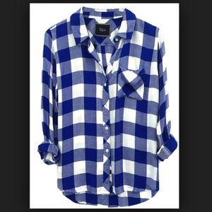 Rails Blue and White Hunter Checkered Shirt